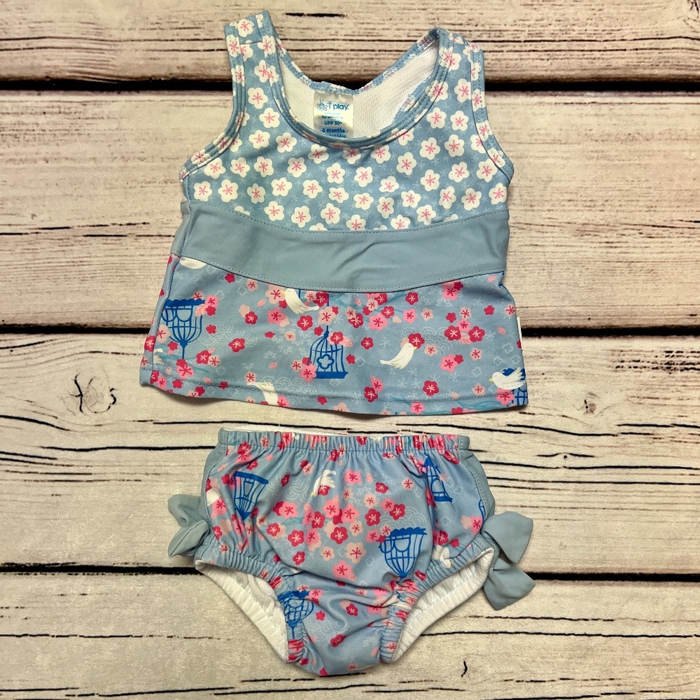 EUC iPlay Swimsuit Top and Swim Diaper Size 6 Months